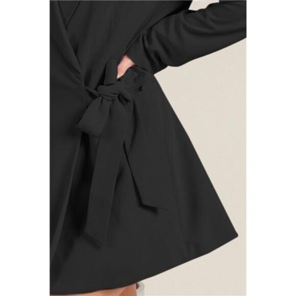 BiBi Wrap Tie‎ Detailed Long Blazer - Picture 2 of 3